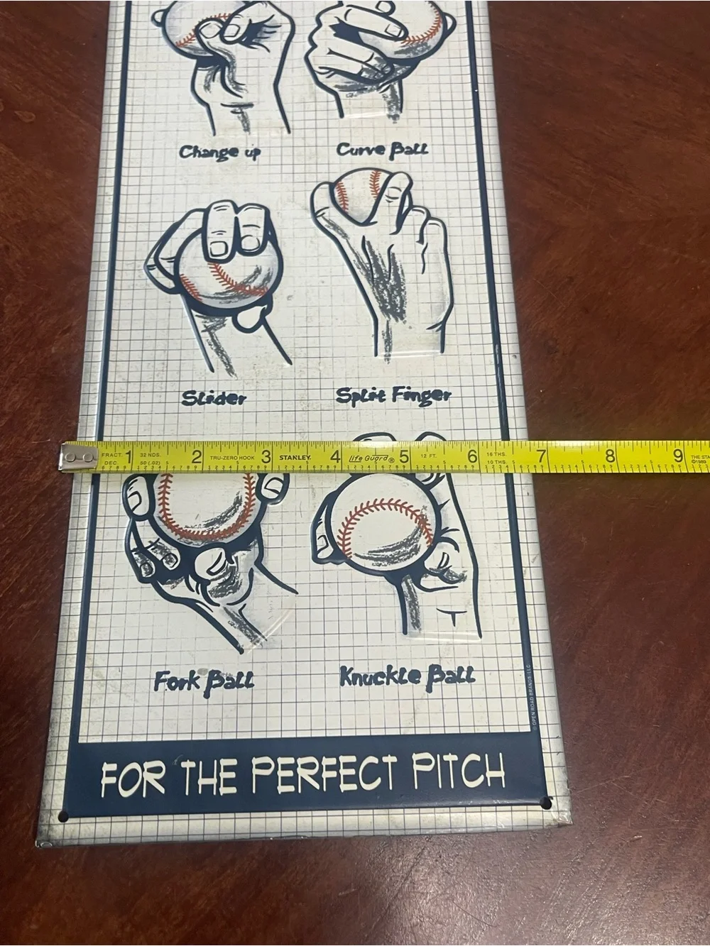 Baseball Pitching Grips Guide Perfect Pitch Metal Sign Open Road Sports Decor